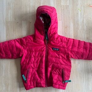 Kids Patagonia 2T pink / geometric reversible nano puff Jacket